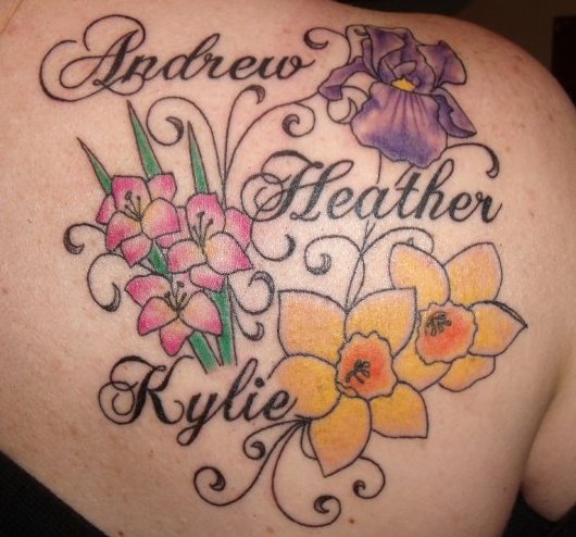 I will choose to show it.. it is my kids names and their birth flowers.