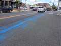 Blue paint on Main St.
